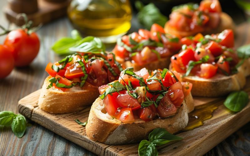 Bruschetta de tomates cherry
